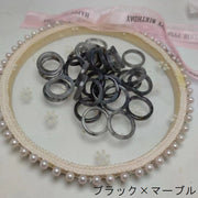 リング 指輪 同色3個セット レディース 女性用 アクセサリー マーブル カラフル クリア 透明 重ね付け かわいい おしゃれ シンプル カラバリ豊富