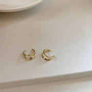 イヤーカフ 2個セット レディース アクセサリー イヤーカフス ウェアリング 2連風 シンプル おしゃれ ゴールドカラー ギフト プレゼント 贈り物 女性用 婦人用