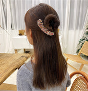 ヘアアクセサリー お団子メーカー シニヨンメーカー 挟んで巻くだけ レディース 女性 ファッション小物 ビーズ 飾り付き まとめ髪 ヘアアレンジ 髪飾り 簡単 かわいい おしゃれ