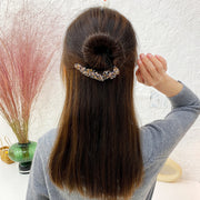 ヘアアクセサリー お団子メーカー シニヨンメーカー 挟んで巻くだけ レディース 女性 ファッション小物 ビーズ 飾り付き まとめ髪 ヘアアレンジ 髪飾り 簡単 かわいい おしゃれ