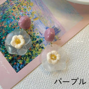 ピアス スタッドピアス キャッチピアス 両耳用 レディース 女性 アクセサリー 花 フラワー 透け感 かわいい キュート おしゃれ プレゼント ギフト お出かけ