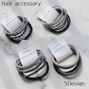 ヘアゴム 4本セット レディース 女性 ヘアアクセサリー ファッション小物 髪ゴム 髪留め ヘアアレンジ まとめ髪 おしゃれ シンプル グレー 灰色