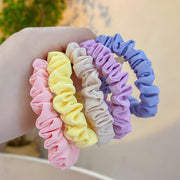 シュシュ ヘアゴム ヘアアクセサリー レディース 女性用 髪留め 髪飾り まとめ髪 ポニーテール 細め カラバリ豊富 デイリー 可愛い おしゃれ 婦人用 ヘアアレンジ