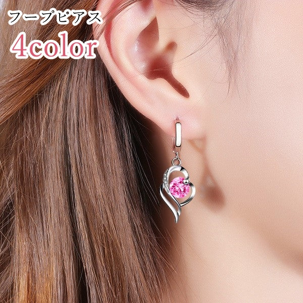 フープピアス レディース 女性 アクセサリー ファッション雑貨 ハート 商品画像