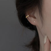 イヤーカフ イヤークリップ 単品 片耳用 レディース アクセサリー 女性 ノンホール ラインストーン シルバーカラー ゴールドカラー 可愛い きれい おしゃれ