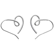 ピアス ハートモチーフ レディース アクセサリー ハート型 耳飾り ジュエリー シルバーカラー ツイスト シンプル フックピアス 可愛い おしゃれ