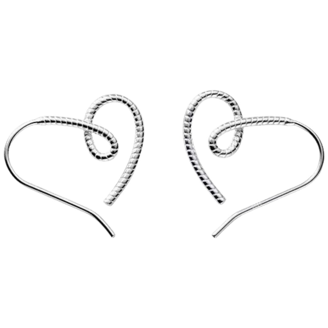 ピアス ハートモチーフ レディース アクセサリー ハート型 耳飾り ジュエリー シルバーカラー ツイスト シンプル フックピアス 可愛い おしゃれ