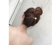ヘアピン 同色2本セット レディース ヘアアクセサリー 髪留め ピン留め レディース 女性 子供 女の子 かわいい シンプル 天然石風 丸い ヘアアレンジ アクセント デイリー パーティー まとめ髪 贈り物 プレゼント 婦人用