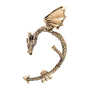 イヤークリップ イヤーカフ レディース アクセサリー ドラゴン 竜 おしゃれ かっこいい カジュアル 黒 シルバーカラー ブロンズカラー ギフト 贈り物