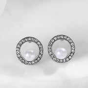 ピアス スタッドピアス レディース 女性 アクセサリー 小ぶり ラウンド 丸 円形 フェイクパール パール調 ラインストーン キラキラ ゴールドカラー シルバーカラー お洒落 可愛い お出かけ 普段使い デイリー 耳飾り ファッション小物 婦人用 プレゼント ギフト