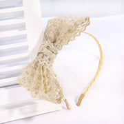 カチューシャ ヘアアクセサリー レディース リボン付 刺繍レース 髪飾り ヘアアレンジ まとめ髪 ガーリー 可愛い ブラック ベージュ ボウタイ付き