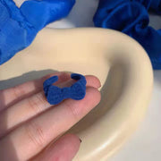 オープンリング 指輪 レディース アクセサリー ファッションリング ベロア調 リボン 可愛い おしゃれ 女性用 婦人用 普段使い プレゼント 贈り物 ギフト 誕生日 記念日