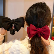 シュシュ リボン 大きめ 大きい ビッグ ヘアゴム 髪ゴム ヘアアクセサリー レディース 女性 髪留め 髪飾り ヘアアレンジ まとめ髪 存在感 シンプル かわいい おしゃれ ファッション小物 ブラック 黒 春 夏 秋 冬 ガーリー