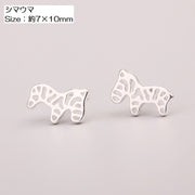 スタッドピアス アクセサリー レディース 女性用 ファッション小物 シルバーカラー 小ぶり ネコ アニマル ウサギ 王冠 ダイヤモンド フェザー おしゃれ かわいい プレゼント ギフト 誕生日 記念日