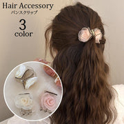 ヘアクリップ バンスクリップ レディース ヘアアクセサリー 髪留め 髪飾り まとめ髪 ヘアアレンジ 挟む 簡単 バラ レース フラワー 華やか おしゃれ 可愛い 女性 婦人 お出掛け