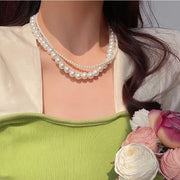 ネックレス フェイクパール 2連 プリンセス パール調 レディース 女性 婦人 アクセサリー 冠婚葬祭 パーティー 結婚式 入学式 卒業式 上品 エレガント きれいめ フェミニン おしゃれ かわいい 贈り物 プレゼント 重ね付け風 キュート
