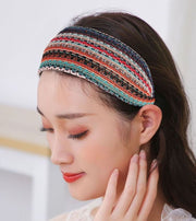 カチューシャ レディース ヘアアクセサリー 髪飾り 髪留め 布製 幅広 ワイド メッシュ エスニック風 ヘアアレンジ まとめ髪