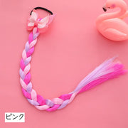 エクステ ポイントウィッグ ゴム付き ヘアアクセサリー エクステンション つけ毛 三つ編み カラフル キッズ ジュニア 子供 ワンポイント 蝶 バタフライ ダンス衣装 ヒップホップ おしゃれ かわいい 発表会