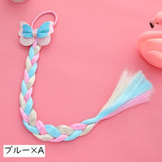エクステ ポイントウィッグ ゴム付き ヘアアクセサリー エクステンション つけ毛 三つ編み カラフル キッズ ジュニア 子供 ワンポイント 蝶 バタフライ ダンス衣装 ヒップホップ おしゃれ かわいい 発表会