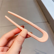 かんざし 簪 U字型 ヘアコーム レディース ヘアアクセサリー 髪飾り ヘアアレンジ まとめ髪 挿すだけ 簡単 くすみカラー つや消し ミルク グレー イエロー ピンク オレンジ アズキ ブルー ネイビー グリーン シンプル 夜会巻き ロングヘア セミロング 女性 婦人 誕生日 母の日 プレゼント 贈り物