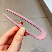 かんざし 簪 U字型 ヘアコーム レディース ヘアアクセサリー 髪飾り ヘアアレンジ まとめ髪 挿すだけ 簡単 くすみカラー つや消し ミルク グレー イエロー ピンク オレンジ アズキ ブルー ネイビー グリーン シンプル 夜会巻き ロングヘア セミロング 女性 婦人 誕生日 母の日 プレゼント 贈り物