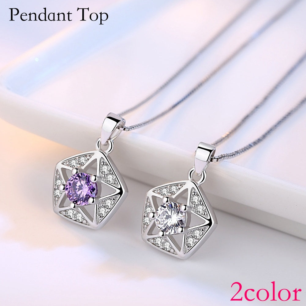 ペンダントトップ ペンダントヘッド チャーム レディース 女性 アクセサリーパーツ ファッション雑貨 ヘキサゴン 五角形 ペンタゴン スター 星 ラインストーン ホワイト パープル シルバーカラー シンプル かわいい キュート 綺麗 プレゼント ギフト