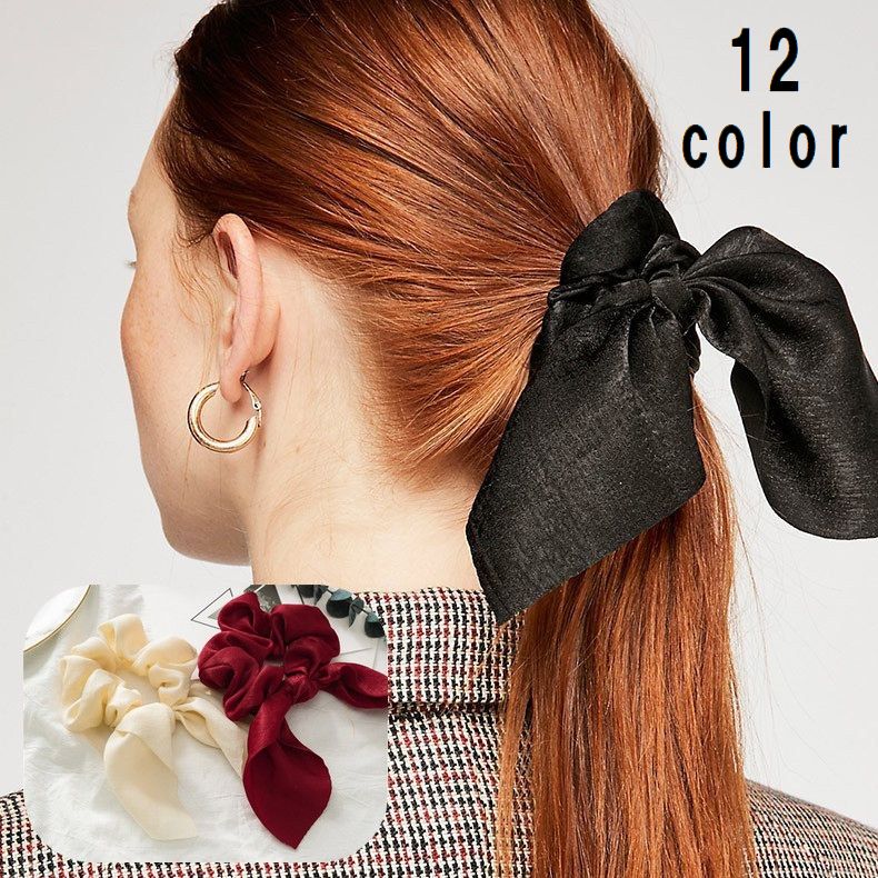 シュシュ レディース 女性用 ヘアアクセサリー リボン 髪飾り 商品画像