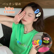 ヘアピン シングルピン パッチン留め レディース 女性 キッズ 子供 こども 女の子 ヘアアクセサリー 髪留め 髪飾り ウェーブ 雲 まとめ髪 無地 単色 シンプル かわいい おしゃれ 前髪