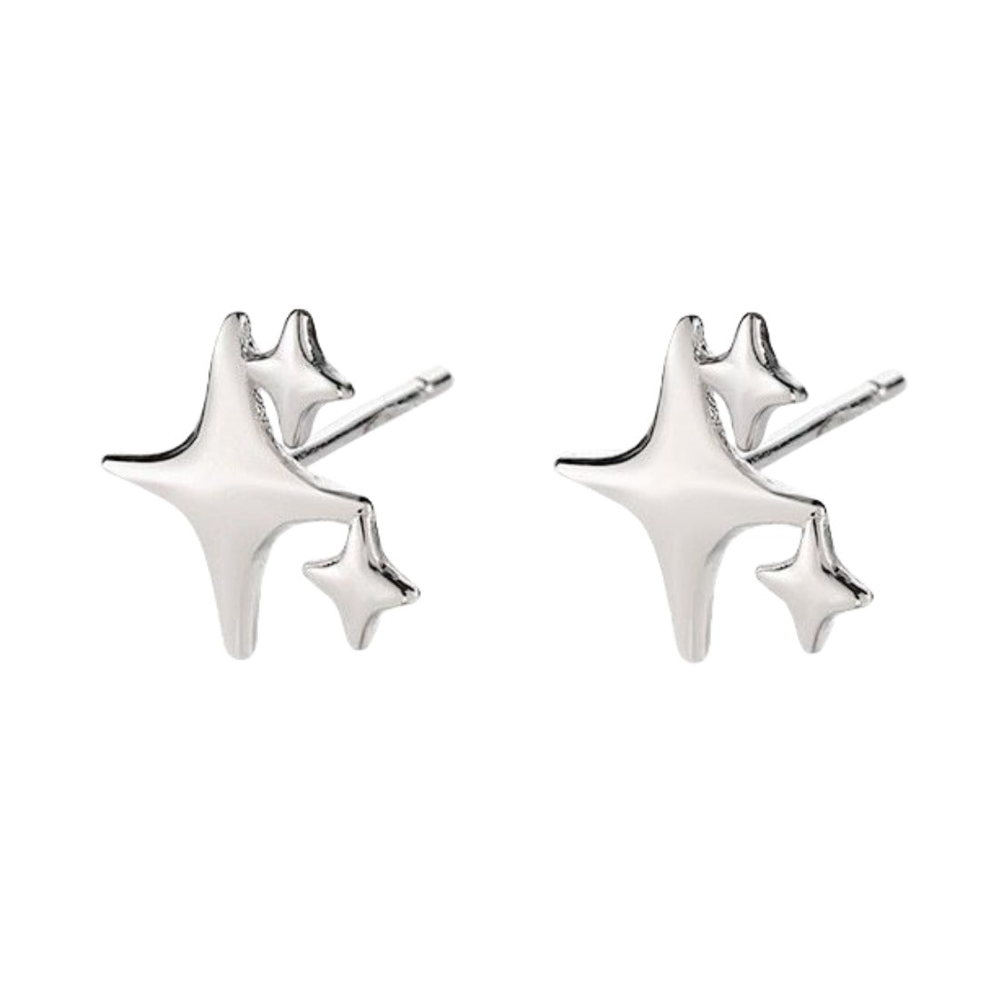 スタッドピアス アシンメトリー レディース アクセサリー 小ぶり 小さめ 3スター×シルバー バリエーション画像