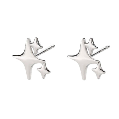 スタッドピアス アシンメトリー レディース アクセサリー 小ぶり 小さめ 3スター×シルバー バリエーション画像