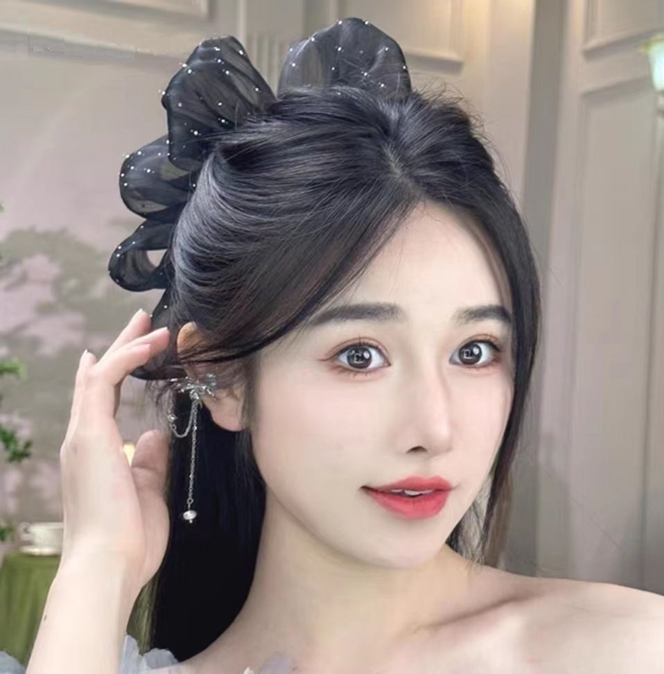 ヘアクリップ ヘアゴム 単品 ヘアアクセサリー レディース リボン付 商品画像2