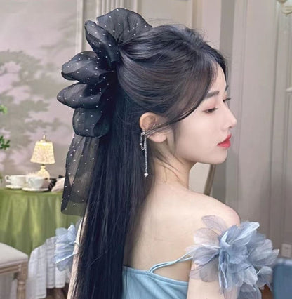 ヘアクリップ ヘアゴム 単品 ヘアアクセサリー レディース リボン付 商品画像3