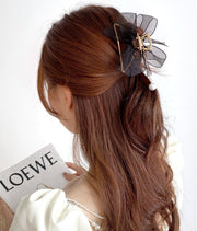 ヘアクリップ バンスクリップ レディース ヘアアクセサリー 髪留め 髪飾り まとめ髪 ヘアアレンジ リボン レース フェイクパール 揺れる 可愛い おしゃれ 女性 婦人 簡単 ロングヘア セミロング 外出 お出掛け