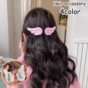 ヘアクリップ 1対 レディース キッズ 女性 子供 ヘアアクセサリー 髪飾り 髪留め エンジェル 天使の羽 羽根 可愛い おしゃれ ヘアアレンジ まとめ髪