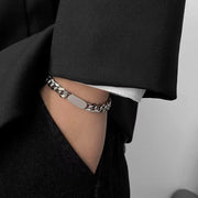 ネックレス ブレスレット レディース メンズ ユニセックス チェーン プレート付き シンプル おしゃれ シルバーカラー ギフト プレゼント 贈り物
