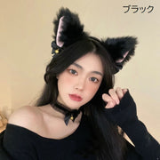 ヘッドドレス カチューシャ コスチューム アクセサリー レディース 女性 婦人 猫耳 フェイクファー リボン レース 鈴 フリル ホワイト ブラック かわいい おしゃれ コスプレ 仮装 パーティー イベント