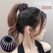 ヘアクリップ ポニーリング レディース ヘアアクセサリー 髪留め 髪飾り ラインストーン キラキラ ヘアアレンジ まとめ髪 シニヨン お団子 おしゃれ かわいい 華やか エレガント