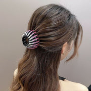ヘアクリップ ポニーリング レディース ヘアアクセサリー 髪留め 髪飾り ラインストーン キラキラ ヘアアレンジ まとめ髪 シニヨン お団子 おしゃれ かわいい 華やか エレガント