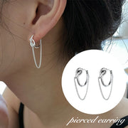 ピアス フープピアス リングピアス レディース 女性 アクセサリー チェーン 揺れる 垂れる サークル シンプル シルバカラー お洒落 おしゃれ かわいい 普段使い デイリー お出かけ 耳飾り ギフト プレゼント 婦人用