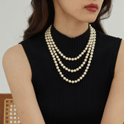 ネックレス レディース アクセサリー フェイクパール ロング 2重 3重 おしゃれ かわいい 上品 フォーマル イベント 入学式 入園式 卒業式 卒園式 結婚式 発表会 ゴージャス エレガント フェミニン ギフト プレゼント 女性用 婦人用