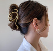 ヘアクリップ バンスクリップ ヘアアクセサリー レディース 女性 髪飾り 髪留め まとめ髪 ヘアアレンジ クロス ラウンド シンプル シルバーカラー ゴールドカラー 上品 きれいめ お洒落 大人可愛い 婦人