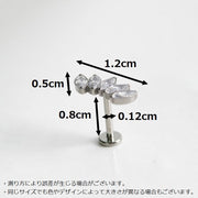 ボディピアス 23G 1個 アクセサリー レディース ラインストーン ストレートバーベル ラブレットスタッド 軟骨 トラガス 舌 口 ヘリックス リップ タン 耳たぶ イヤーロブ