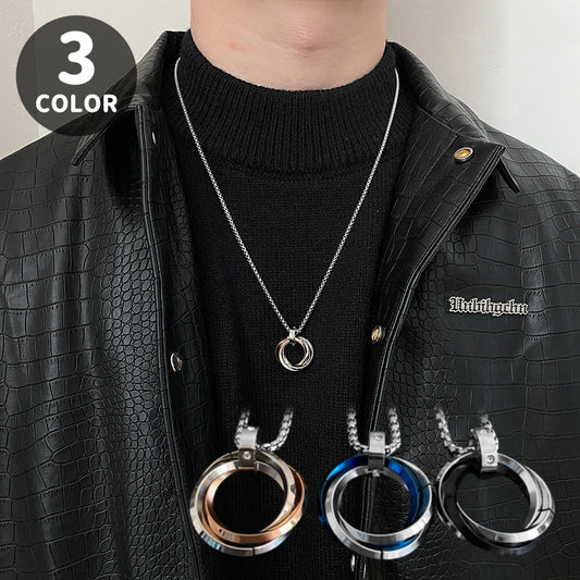 ネックレス トリプルリング メンズ 男性用 アクセサリー 単品 商品画像