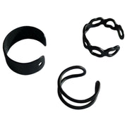 イヤーカフ 3個セット レディース アクセサリー イヤークリップ ノンホールピアス 耳飾り 片耳用 フープ型 シンプル おしゃれ