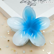 バンスクリップ ヘアクリップ 髪留め レディース 女性 ヘアアクセサリー ファッション雑貨 花型 お花 フラワー グラデーション ブルー ピンク ホワイト 可愛い キュート カジュアル トロピカル風 南国風 夏 リゾート 海水浴 プール