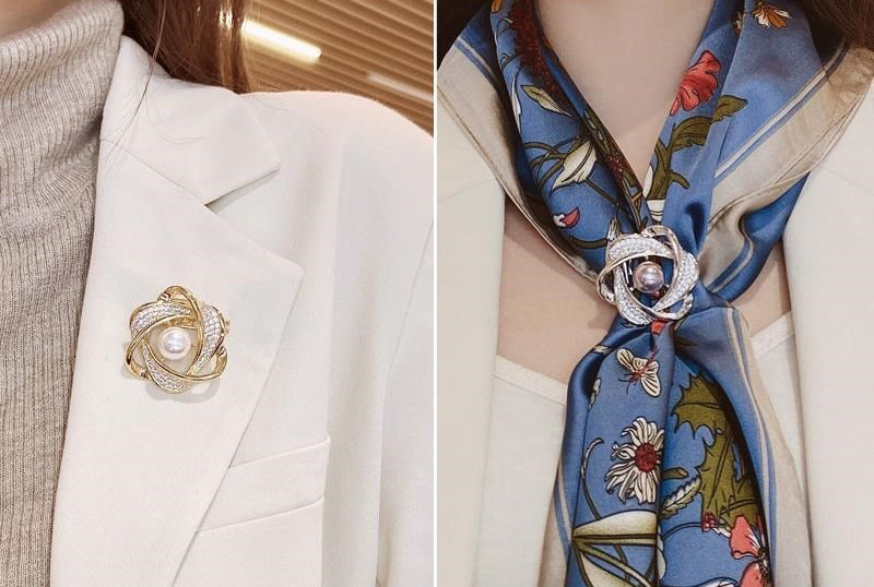 スカーフリング スカーフクリップ ブローチ 2way レディース 女性用 商品画像2