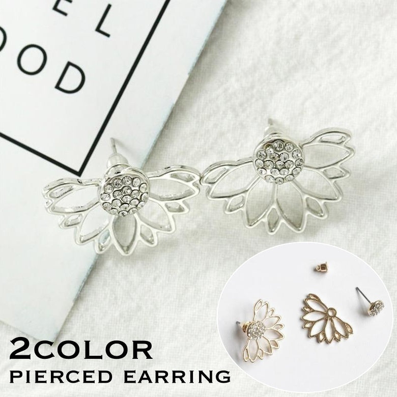 ピアス スタッドピアス バックキャッチピアス レディース 女性 アクセサリー ラインストーン キラキラ シルバーカラー ゴールドカラー お洒落 可愛い ファッション小物 ギフト プレゼント