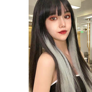 ワンタッチ エクステ 部分ウィッグ 50cm 単品 つけ髪 つけ毛 ヘアアレンジ メッシュ ストレート ロング ヘアピース コスプレ エクステンション ワンポイント おしゃれ かわいい レディース 変装 仮装 変身 ハロウィン イベント パーティ ダンス