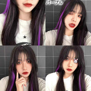 ワンタッチ エクステ 部分ウィッグ 50cm 単品 つけ髪 つけ毛 ヘアアレンジ メッシュ ストレート ロング ヘアピース コスプレ エクステンション ワンポイント おしゃれ かわいい レディース 変装 仮装 変身 ハロウィン イベント パーティ ダンス