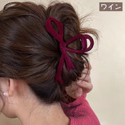 ヘアクリップ レディース ヘアアクセサリー バンスクリップ 髪留め 髪飾り りぼん リボン 大きめ まとめ髪 挟む おしゃれ かわいい シンプル 上品 高級感 パーティー イベント